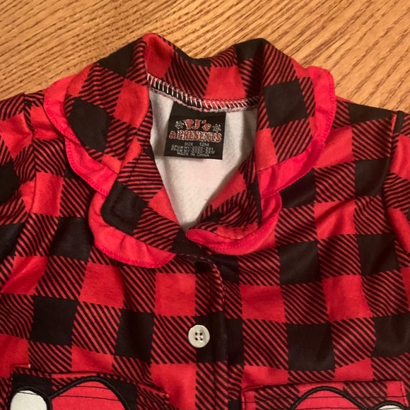 GIRLS’ SANTA CHECK 2-PIECE PAJAMAS - Picture 3 of 5